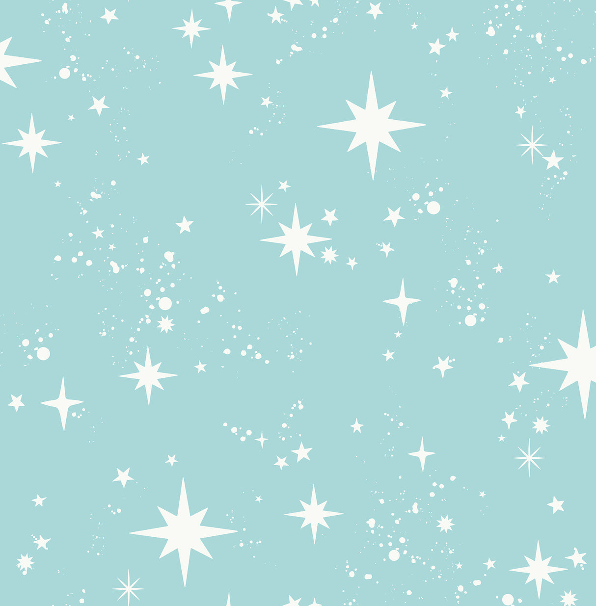 Twinkle Light Blue Starry Skies Wallpaper by Advantage for Brewster Home Fashions