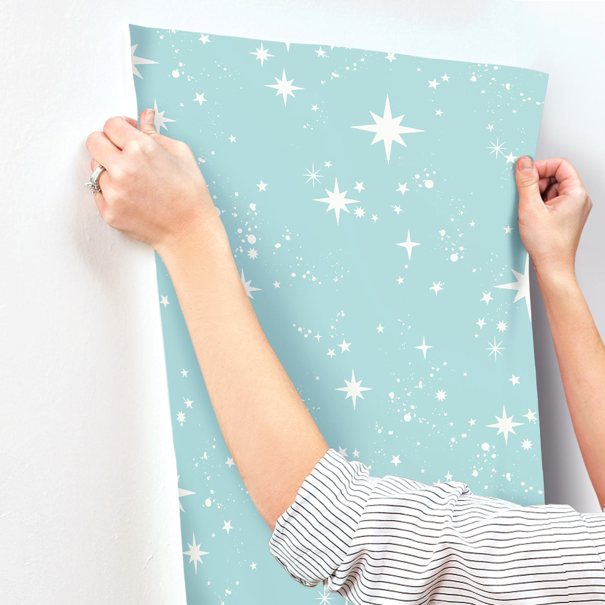 Twinkle Light Blue by Advantage Starry Skies Wallpaper – Brewster 4203-27567