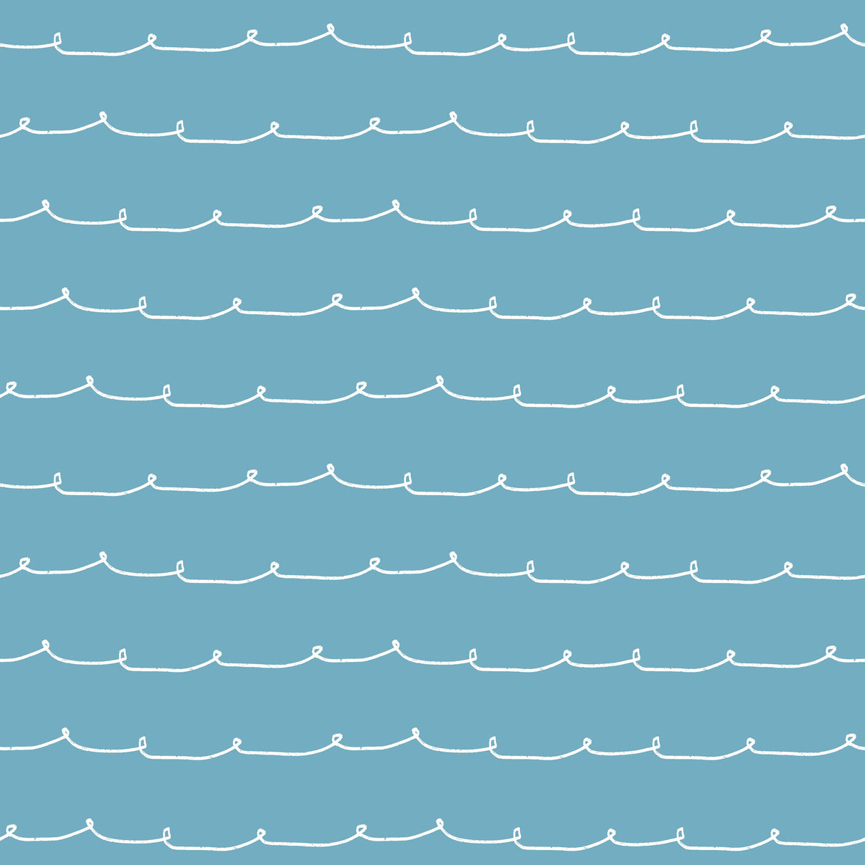Wiggle Line Blue Stripe Wallpaper by Advantage showing white wavy stripe pattern on blue and a roll view