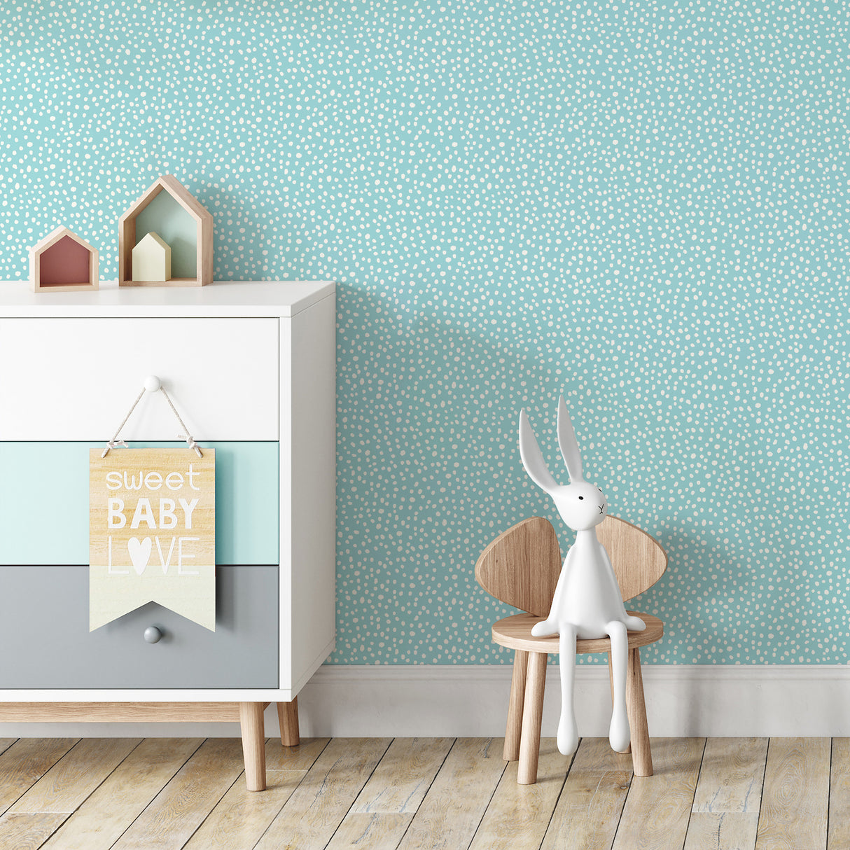 Dotty Light Blue by Advantage Petite Polka Dot Wallpaper – Brewster Home Fashions 4203-27580