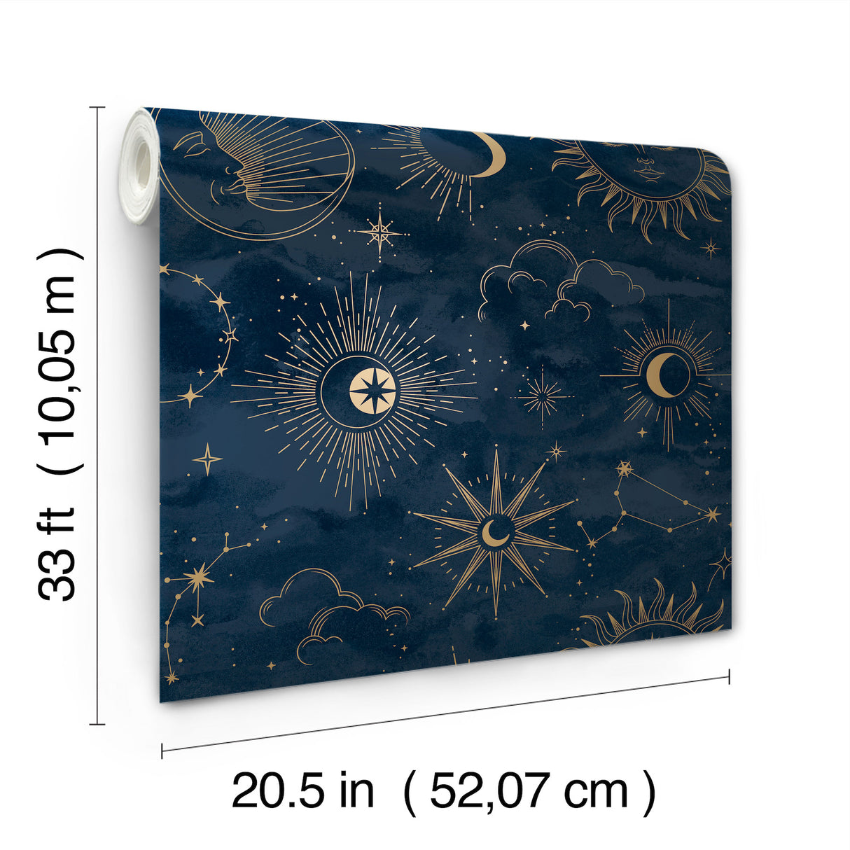 Mystic Navy by Advantage Celestial Wallpaper – Brewster Home Fashions 4203-27587