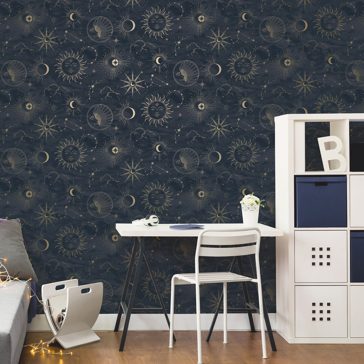 Mystic Navy by Advantage Celestial Wallpaper – Brewster Home Fashions 4203-27587