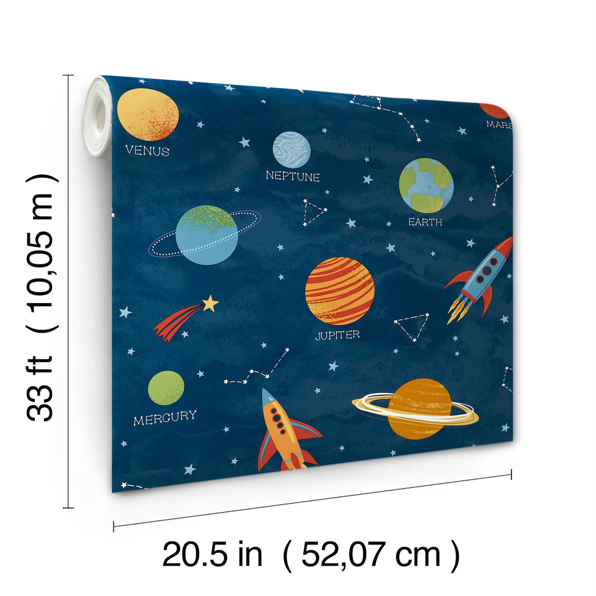 Solar System Blue by Advantage Outer Space Wallpaper – Brewster Home Fashions 4203-27595