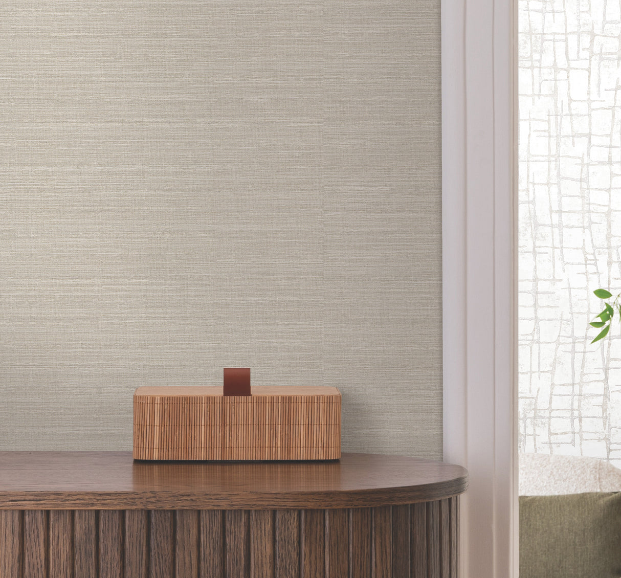 Rhett Beige by Warner Striated Wallpaper – Brewster 4207-5427