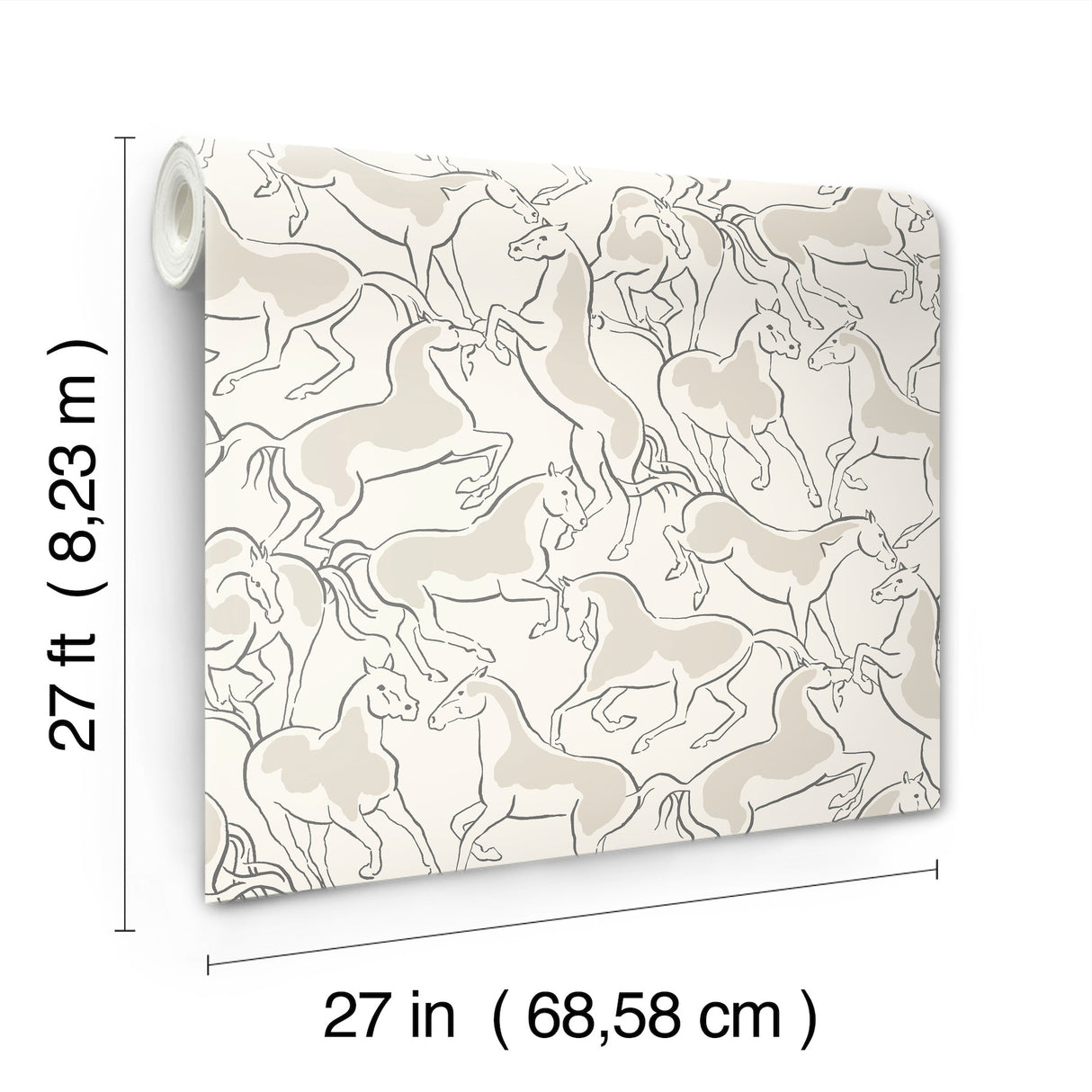 Dressage White Stallions White by Ronald Redding Private Reserve Equestrian Lodge Animal Novelty Unpasted Non Woven Wallpaper - York 4211-83505