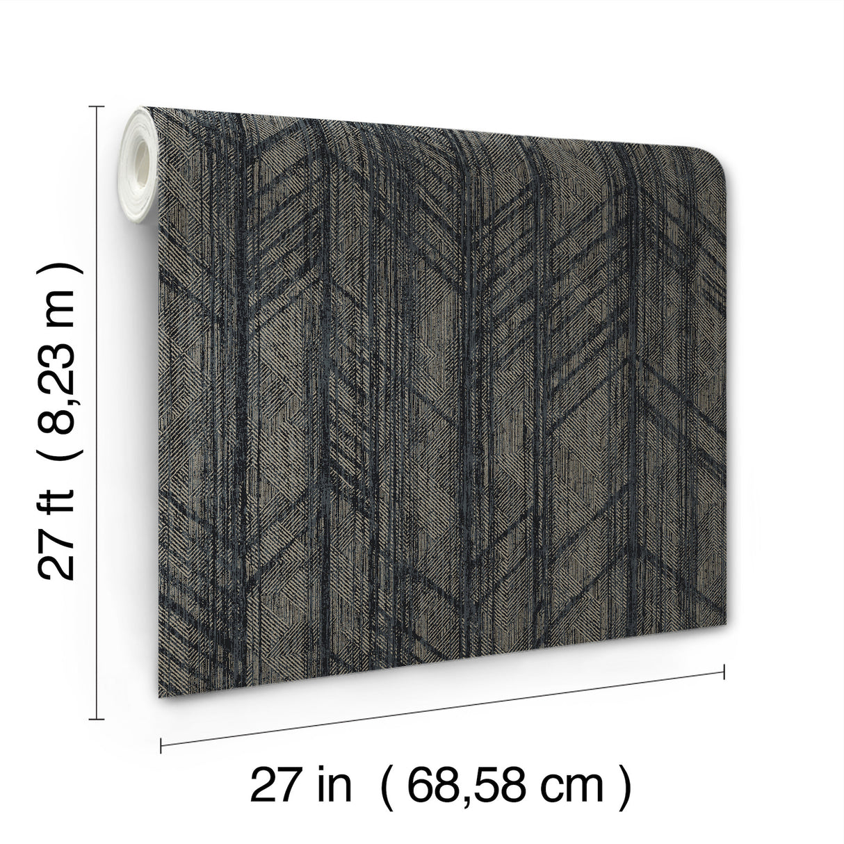 Winthrop Slate Ronald Redding Modern Distressed Diamond Geometric Textured Non Woven Unpasted Wallpaper Private Reserve - 4211-83520