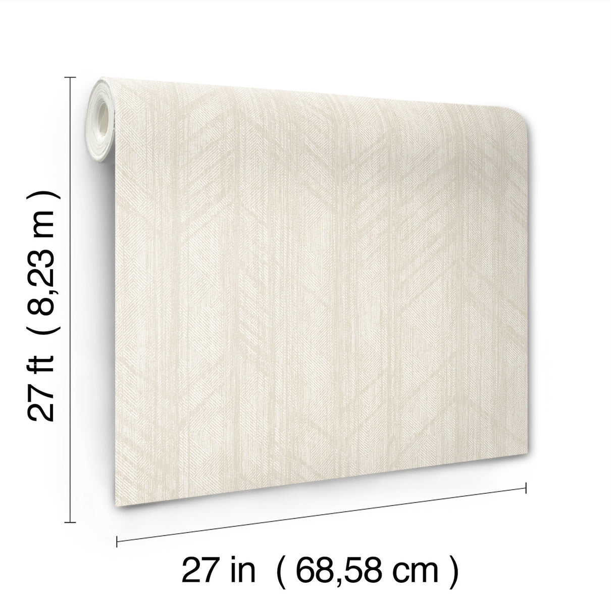 Winthrop Beige Geometric Textured Non Woven Unpasted Wallpaper by Ronald Redding from Private Reserve Collection - 4211-83522
