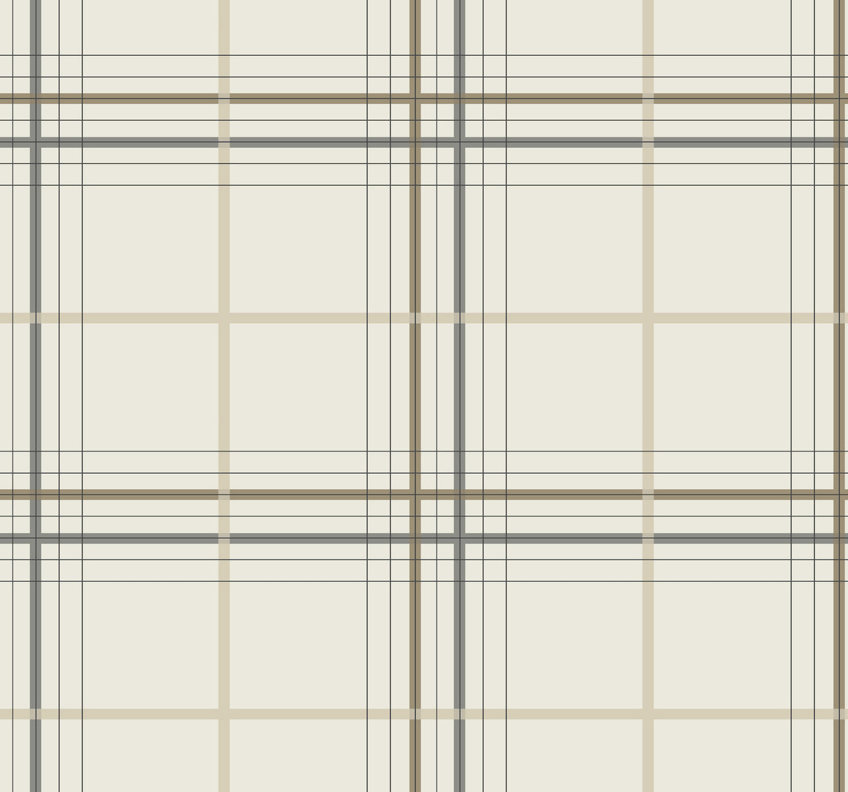 Lakeside Plaid Beige Tailored Wallpaper by Ronald Redding - 4211-83532