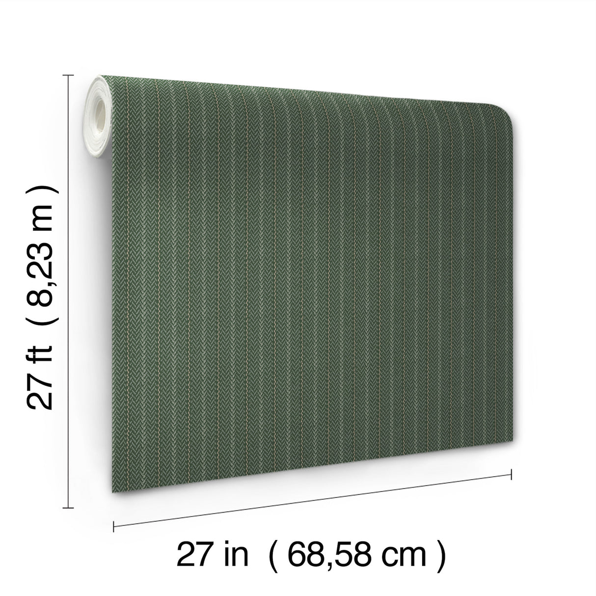 Elkan Stripe Green Herringbone by Ronald Redding Private Reserve Collection Stripe Textured Non Woven Wallpaper - 4211-83539