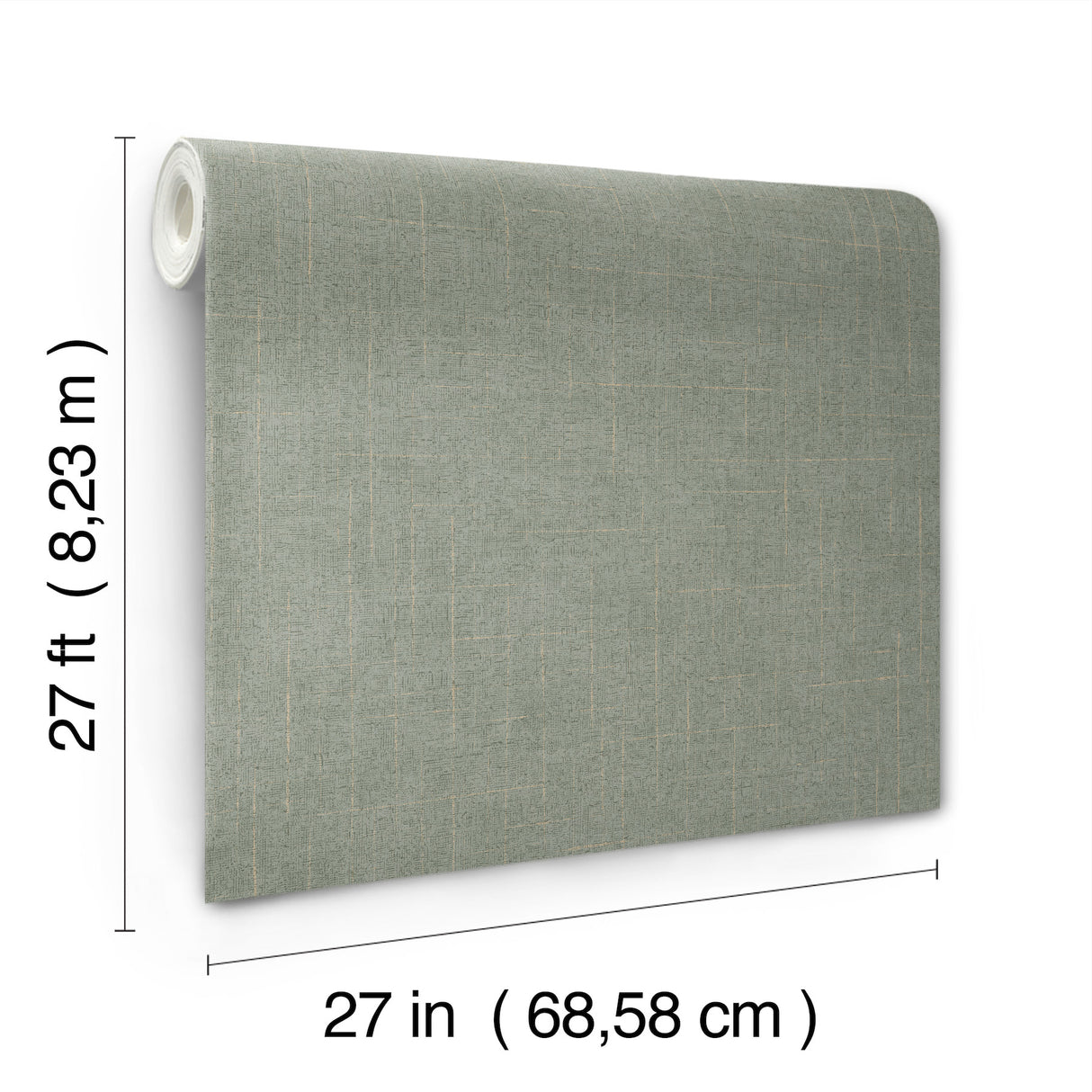 Saratoga Jade Faux Linen Textured Transitional Wallpaper by Ronald Redding from the Private Reserve Collection Non Woven Unpasted - 4211-83549