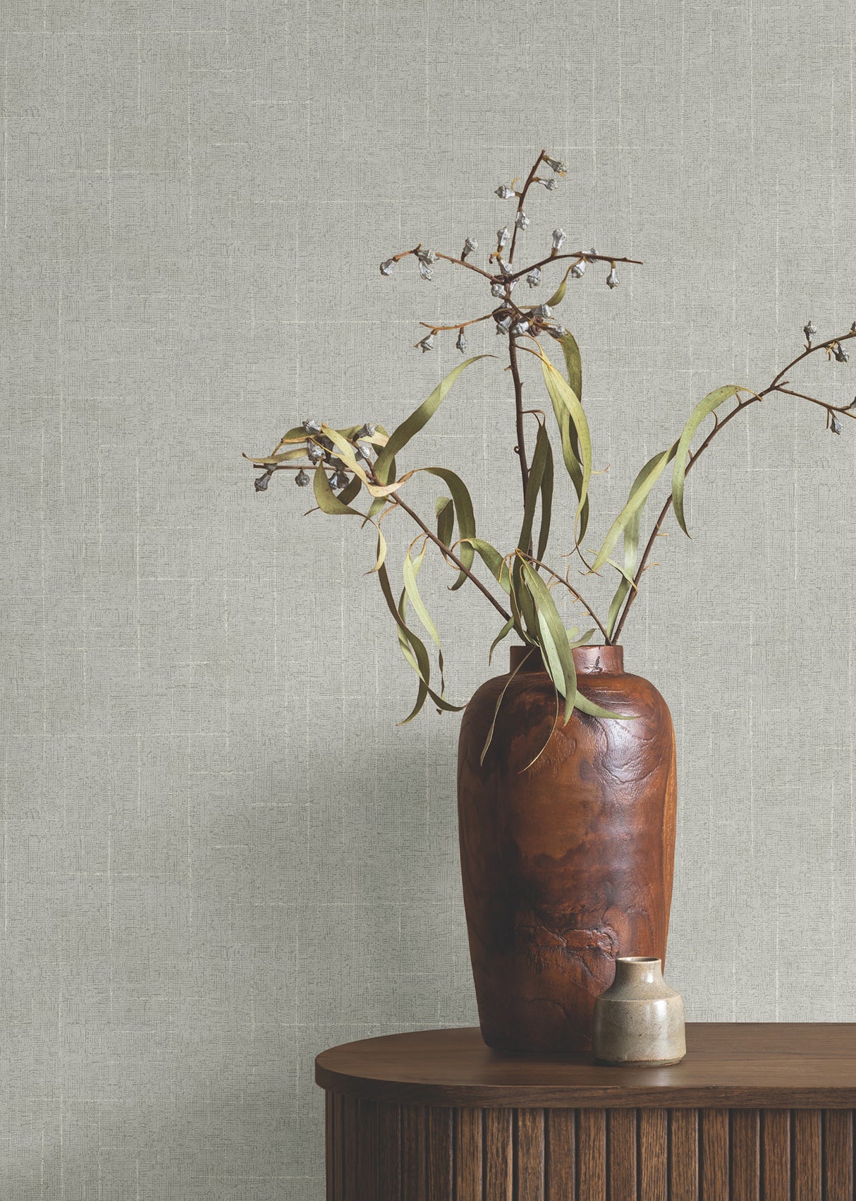 Saratoga Grey Faux Linen by Ronald Redding Transitional Textured Non Woven Unpasted Residential Sidewall Wallpaper - 4211-83550