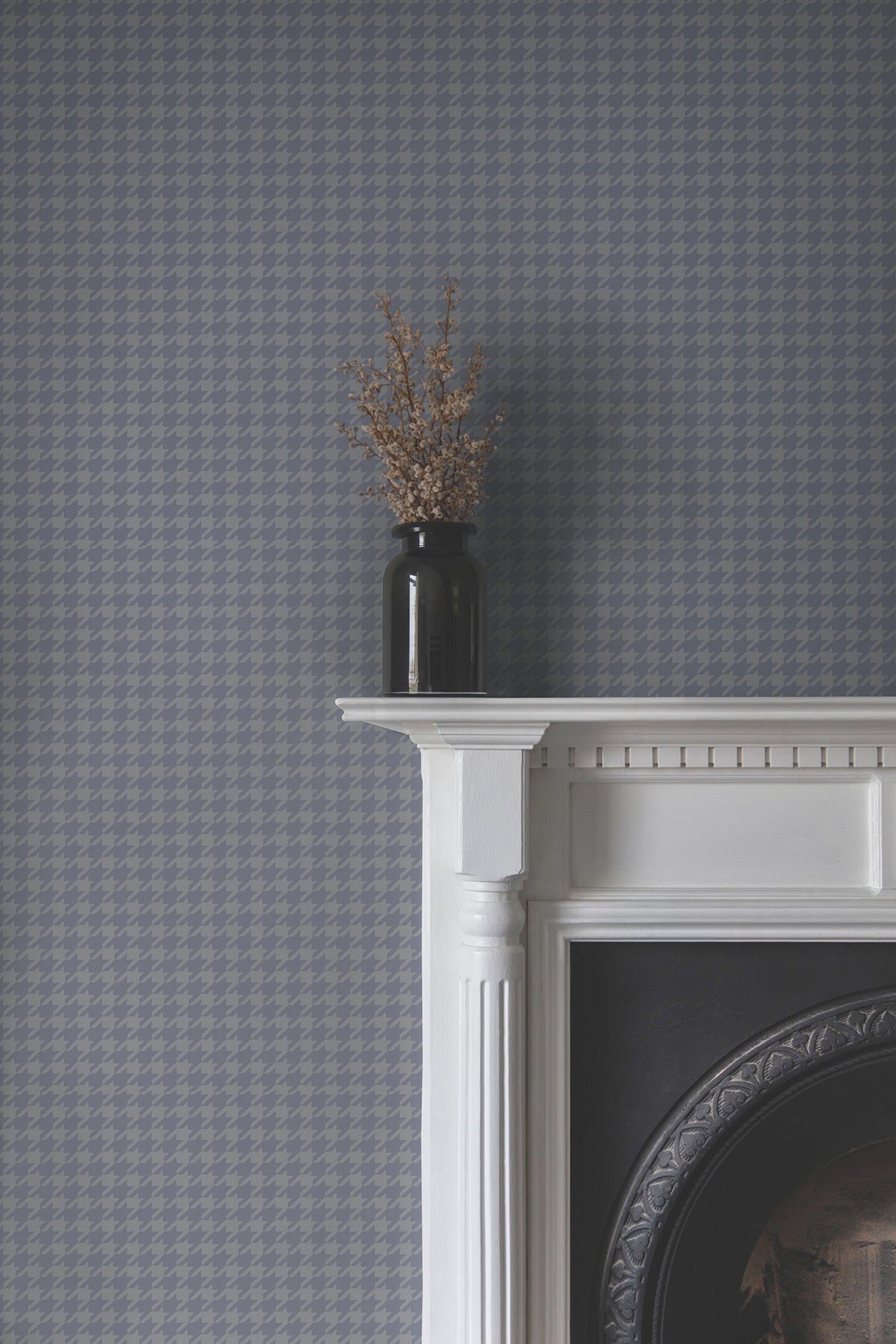 Watson Blue Houndstooth Small Print Non Woven Unpasted Washable Strippable Wallpaper by Ronald Redding Private Reserve - 4211-83560