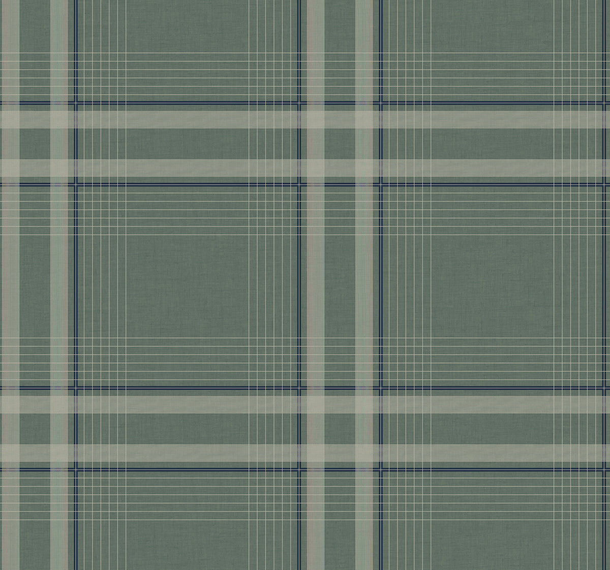 Country Club Plaid Green Faux Linen Wallpaper by Ronald Redding - 4211-83563