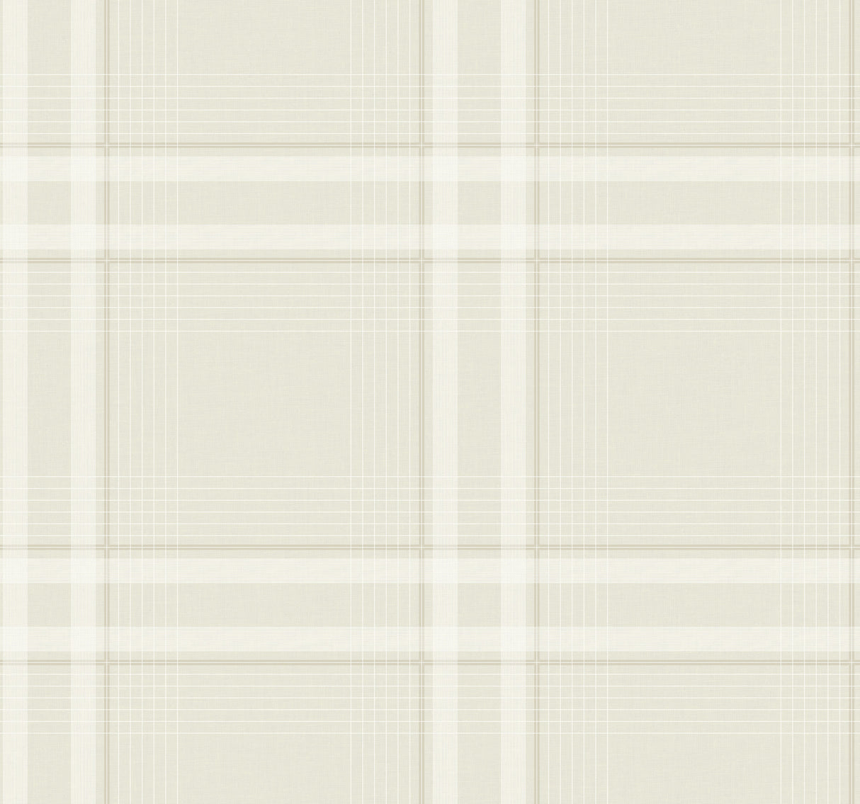 Country Club Plaid Dove Faux Linen Wallpaper by Ronald Redding - 4211-83568
