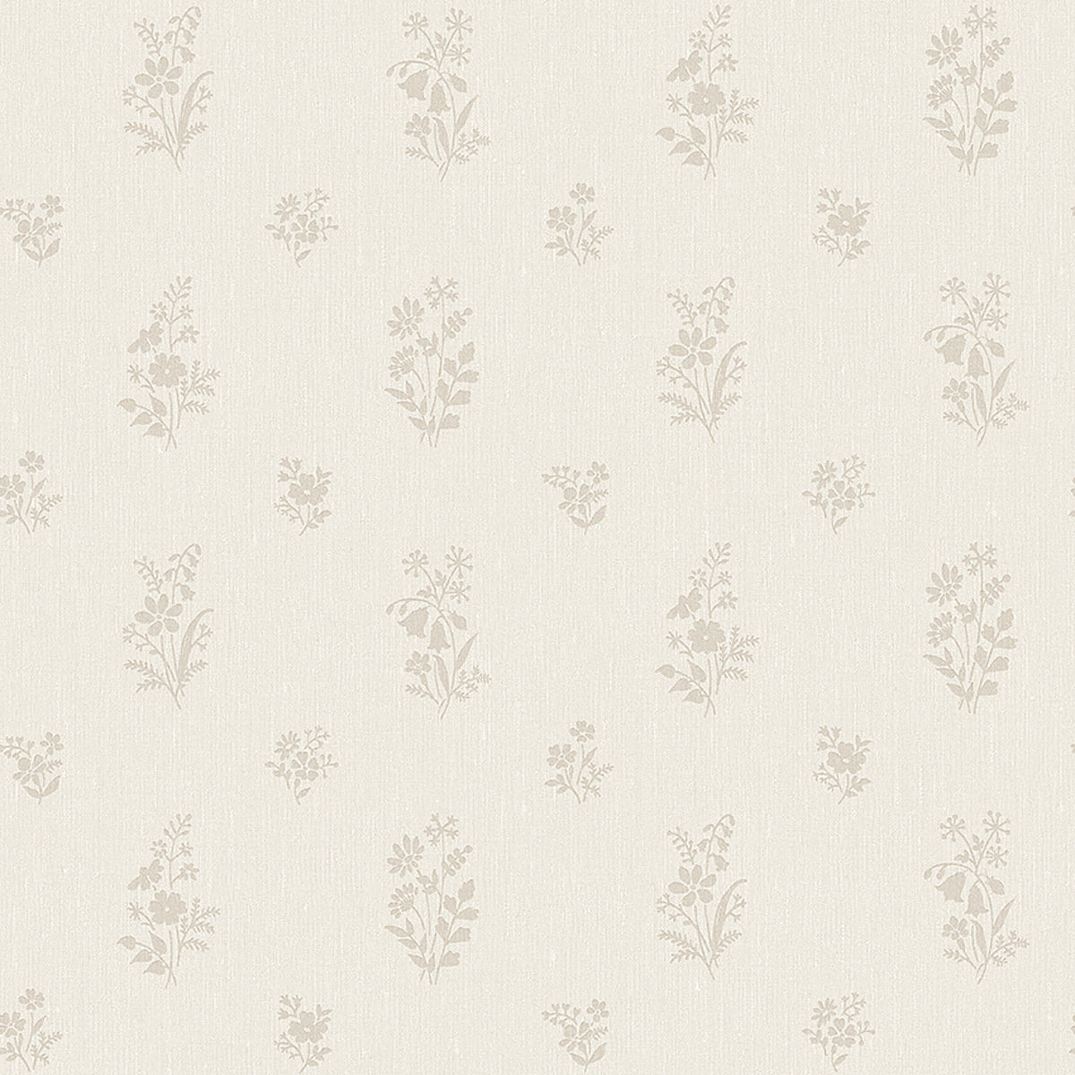Petit Fleurs wallpaper in natural by Boråstapeter for Schumacher, featuring delicate wildflower sprigs in a small-scale floral pattern.