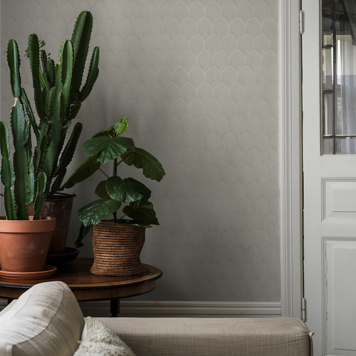 Golden Arches Stone and Gold by Boråstapeter Art Deco Wallpaper – Schumacher 4274