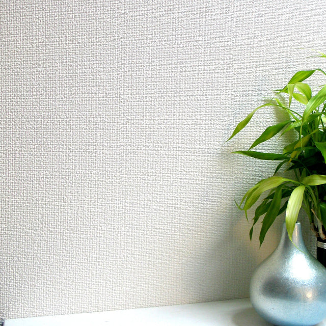Milford Plain White Paintable Textured Vinyl Wallpaper