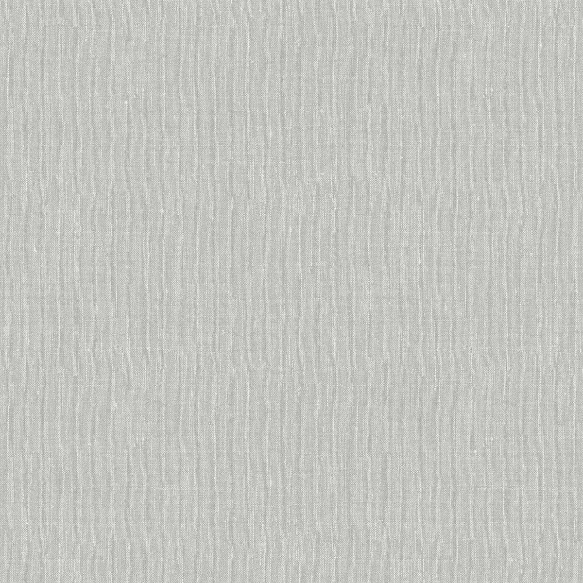 Linen Dove Grey wallpaper by Boråstapeter for Schumacher, minimalist textured non-woven wallcovering roll and detail.