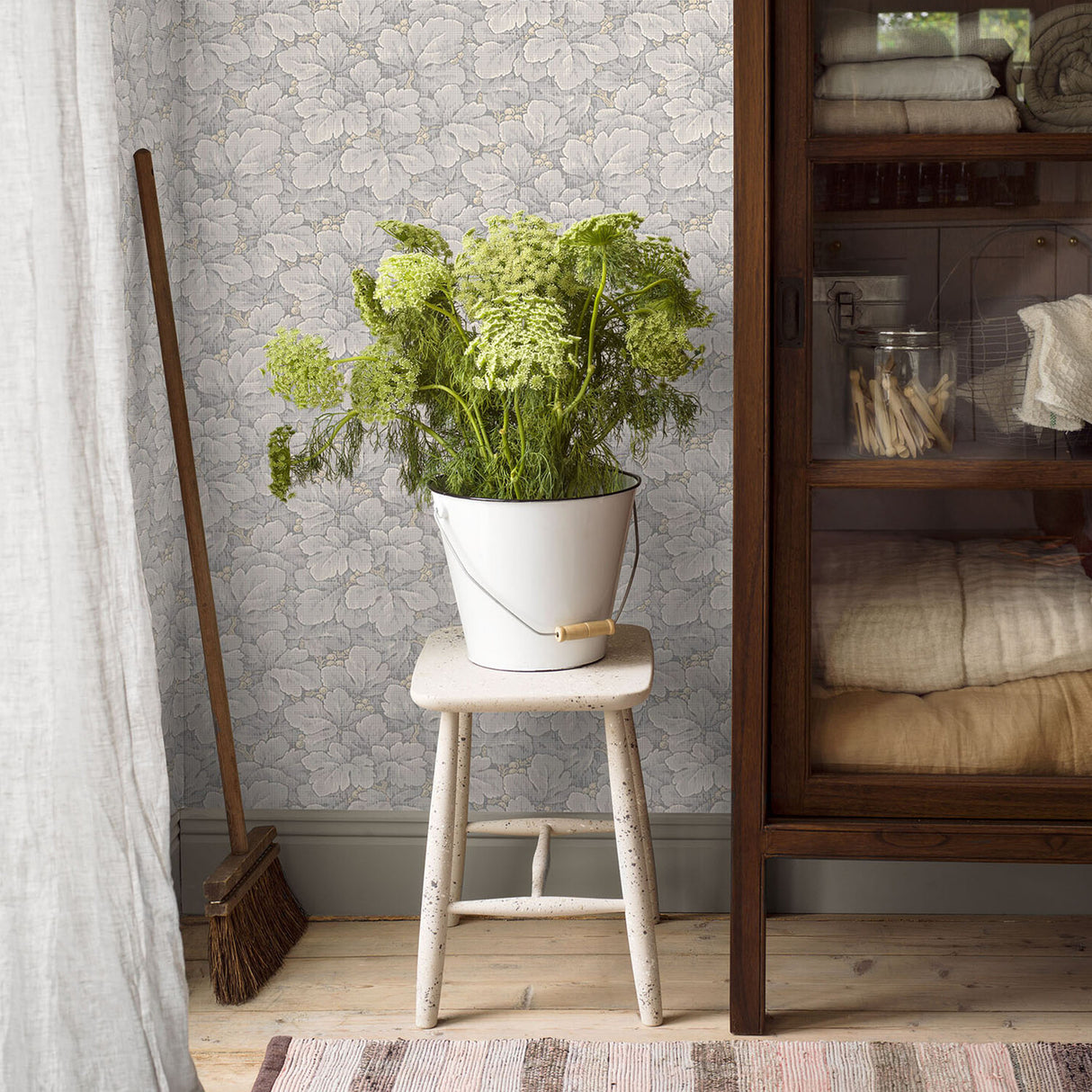 Waldemar Soft Blue by Boråstapeter Lush Leafy Scenic Wallpaper – Schumacher 4546