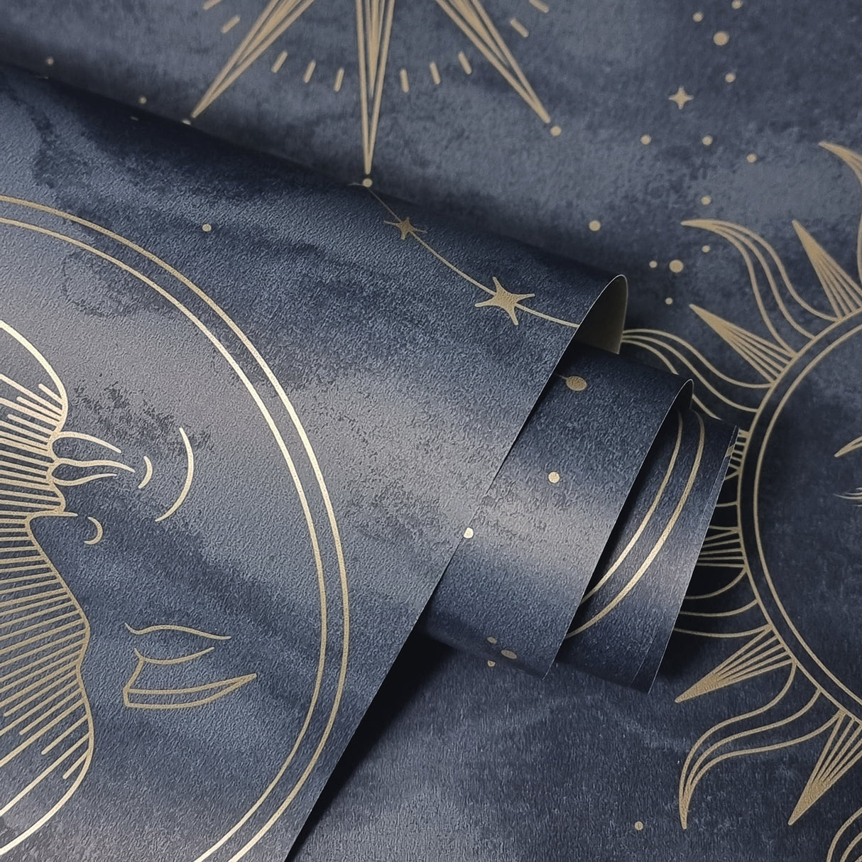 Kalel Navy by Fine Decor Celestial Wallpaper – Brewster Home Fashions FD43346