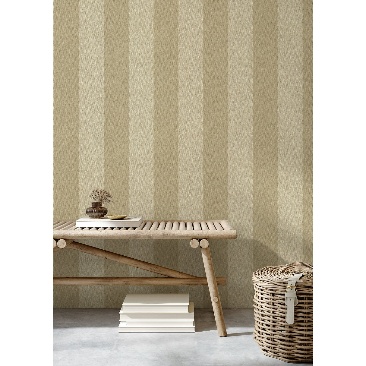 Finn Light Brown by Fine Decor Chevron Stripe Wallpaper – Brewster Home Fashions M1869