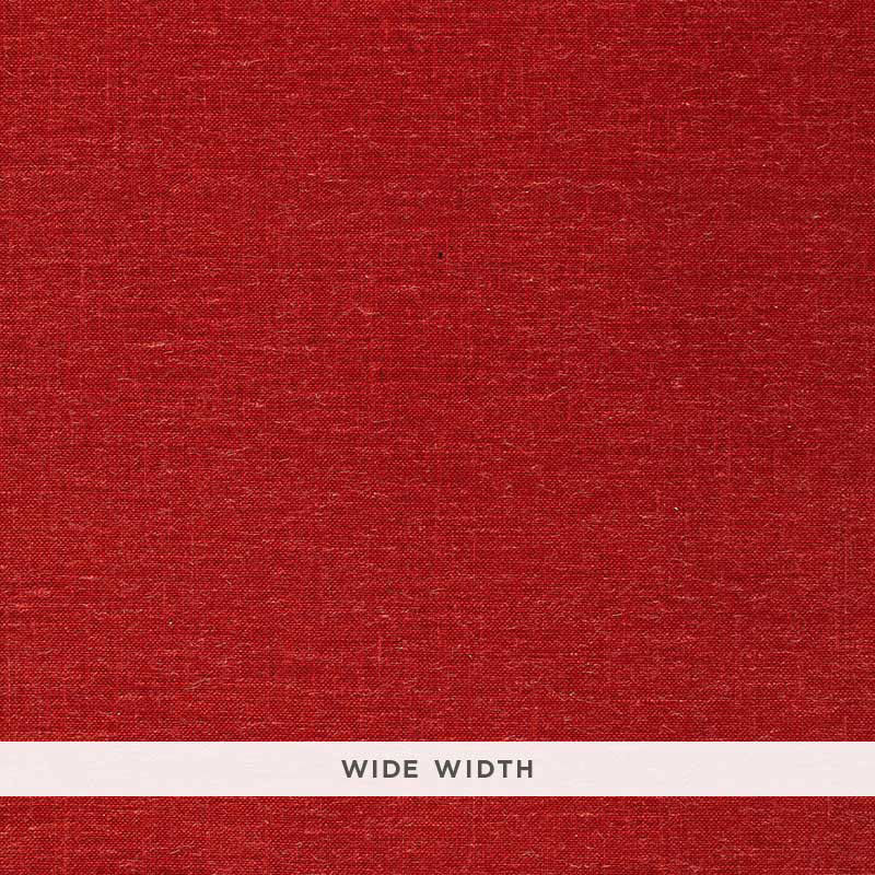 Red burlap weave natural grasscloth wallcovering by Schumacher, wide width, textured surface