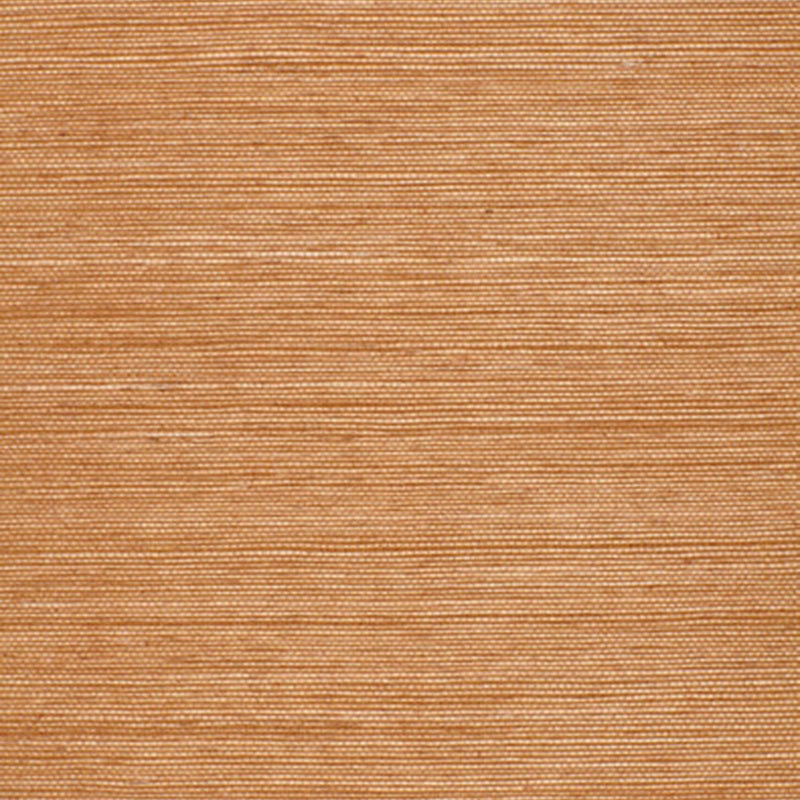 ONNA SISAL Paprika natural grasscloth wallcovering by Schumacher, shown in a warm textured orange-brown hue.