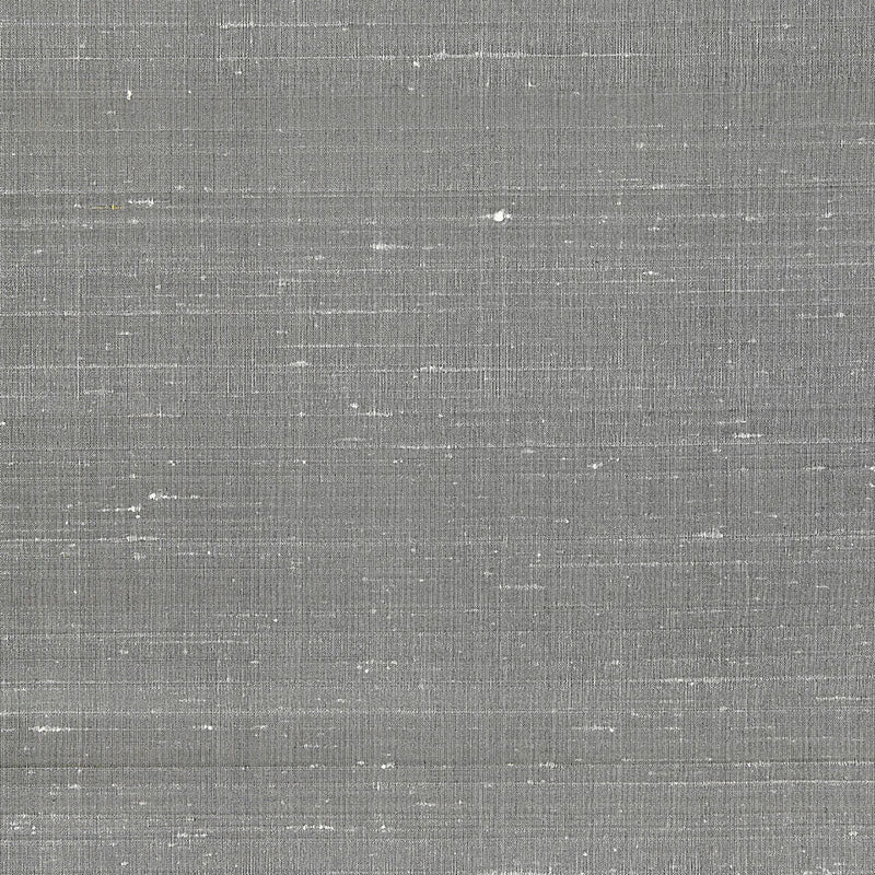 Shijin Silk Silver wallcovering by Schumacher, 100% silk texture in a silver colorway