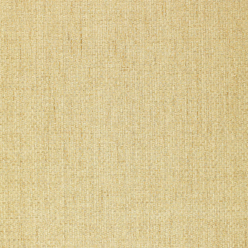 Goza Weave beige basketweave grasscloth wallpaper by Schumacher, natural unfinished fibers, Quiet Beauty collection