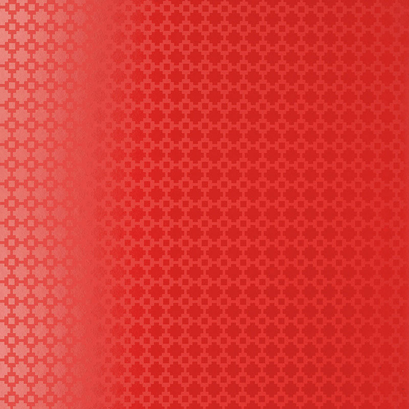 Shake It Up lacquer gloss geometric red wallpaper by Schumacher