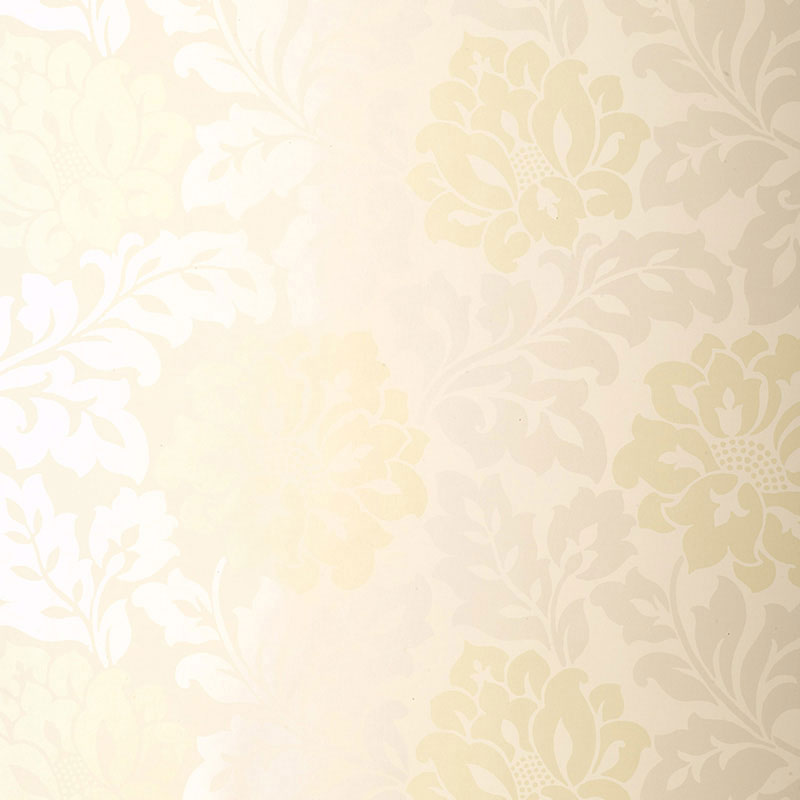 Saraceno Damask wallpaper in Citrine by Schumacher, featuring a classic damask floral pattern in soft yellow and cream tones.