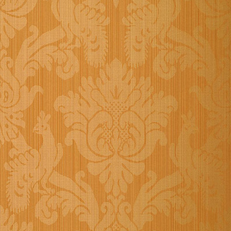 Valette Strie Damask terracotta damask wallpaper with a striated background and ornate pattern