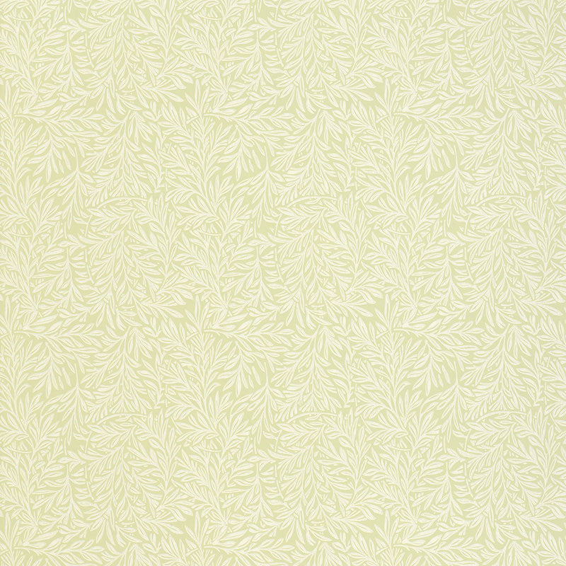 Willow Leaf wallpaper in sage green with intertwining botanical leaf pattern by Schumacher