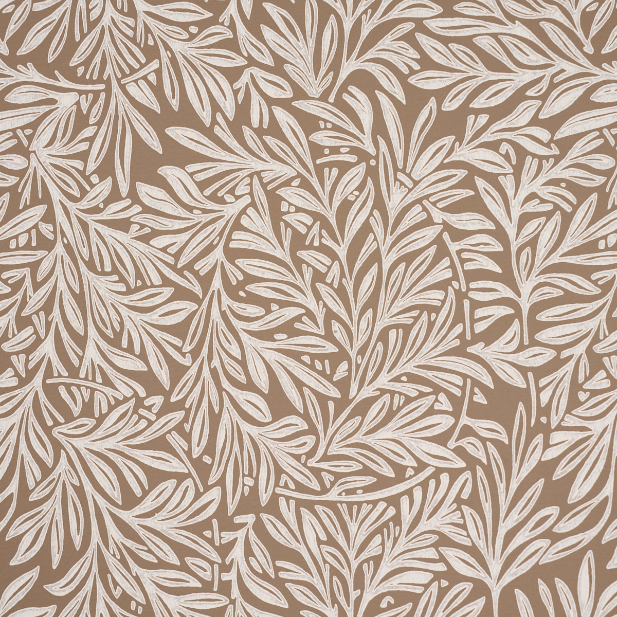 Willow Leaf Mocha by Schumacher Botanical Wallpaper – Schumacher 5004138