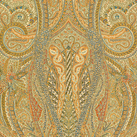 Emile Cachemire Spice by Schumacher - intricate paisley and botanical wallpaper in warm spice tones