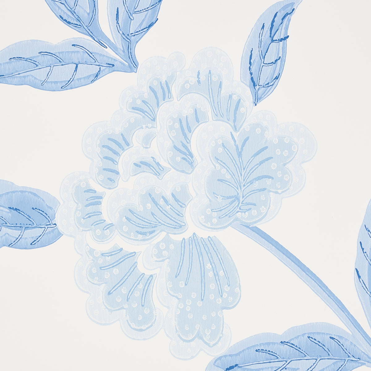 Whitney Floral Blue by Schumacher Chinoiserie-Inspired Floral Wallpaper – Orient Express Collection 5004385