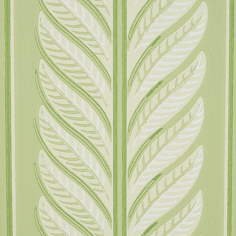 Hydrangea Drape Green by Schumacher Hobe Erwin Floral Stripe Wallpaper – Schumacher 5004456