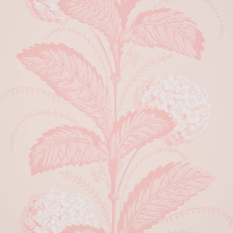 Hydrangea Drape Blush by Schumacher Large-Scale Floral Stripe Wallpaper – Hobe Erwin 5004458