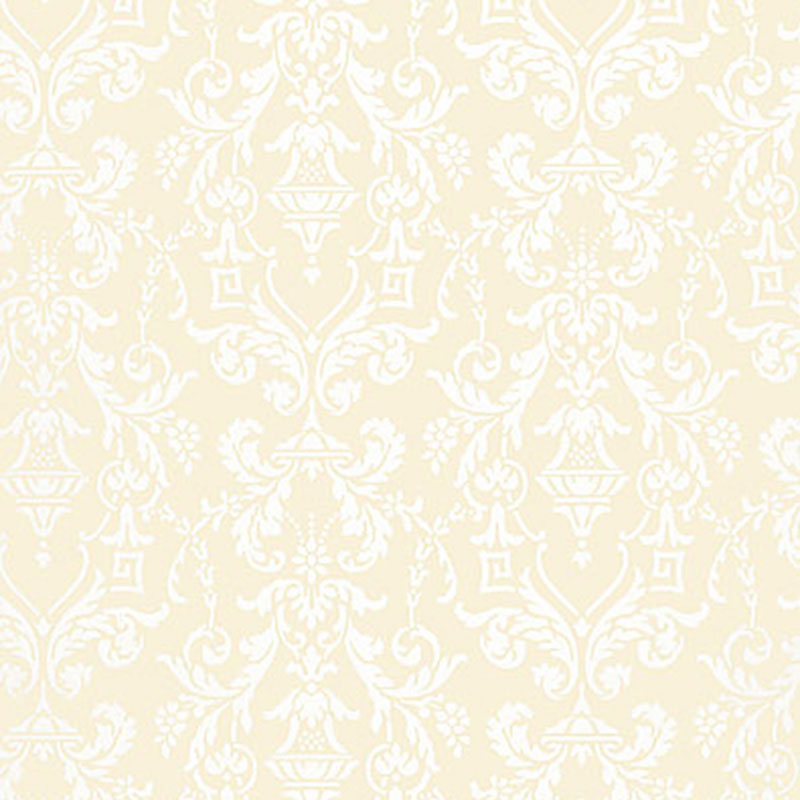 LIDO DAMASK wallpaper in beige with classic damask pattern by Schumacher