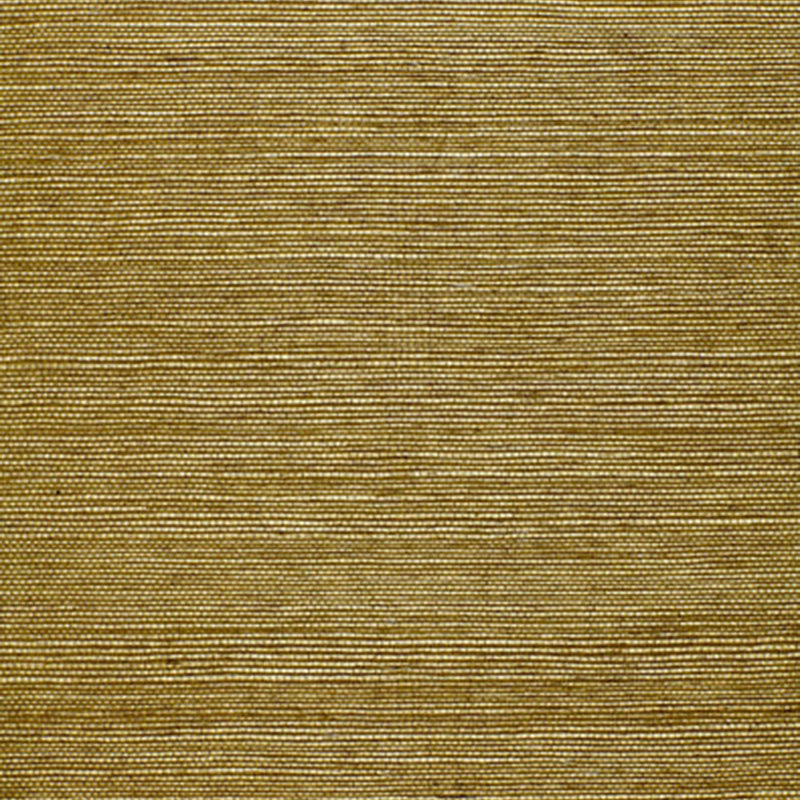 Haruki Sisal Sage wallcovering by Schumacher shown in a styled interior and close-up texture view.