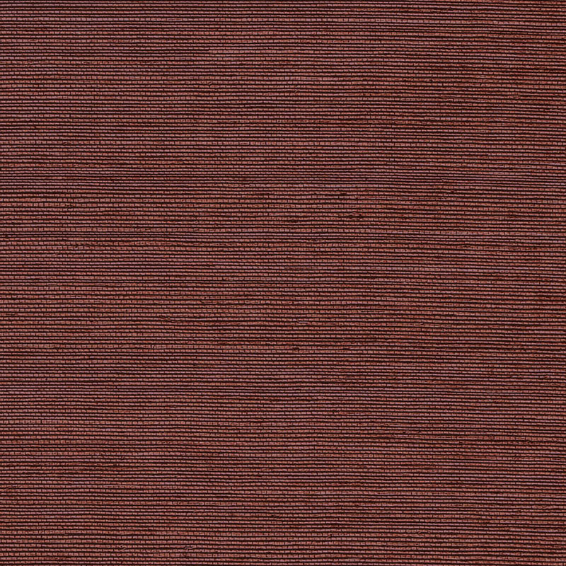 Haruki Sisal Plum wallpaper by Schumacher shown in a textured plum colorway, styled in a modern interior setting.
