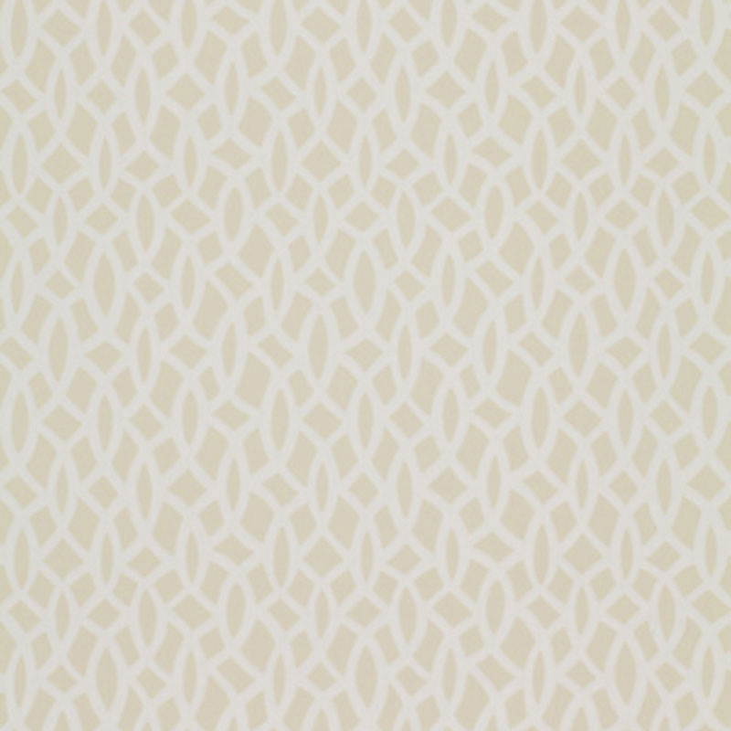 Chain Link Bone geometric wallpaper by Schumacher in a neutral bone colorway with interlocking chain pattern.