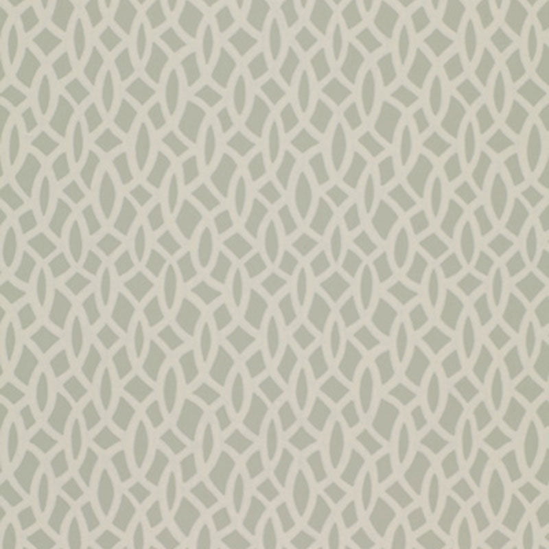 Chain Link Mineral geometric wallpaper by Schumacher in a light mineral colorway with interlocking chain pattern.