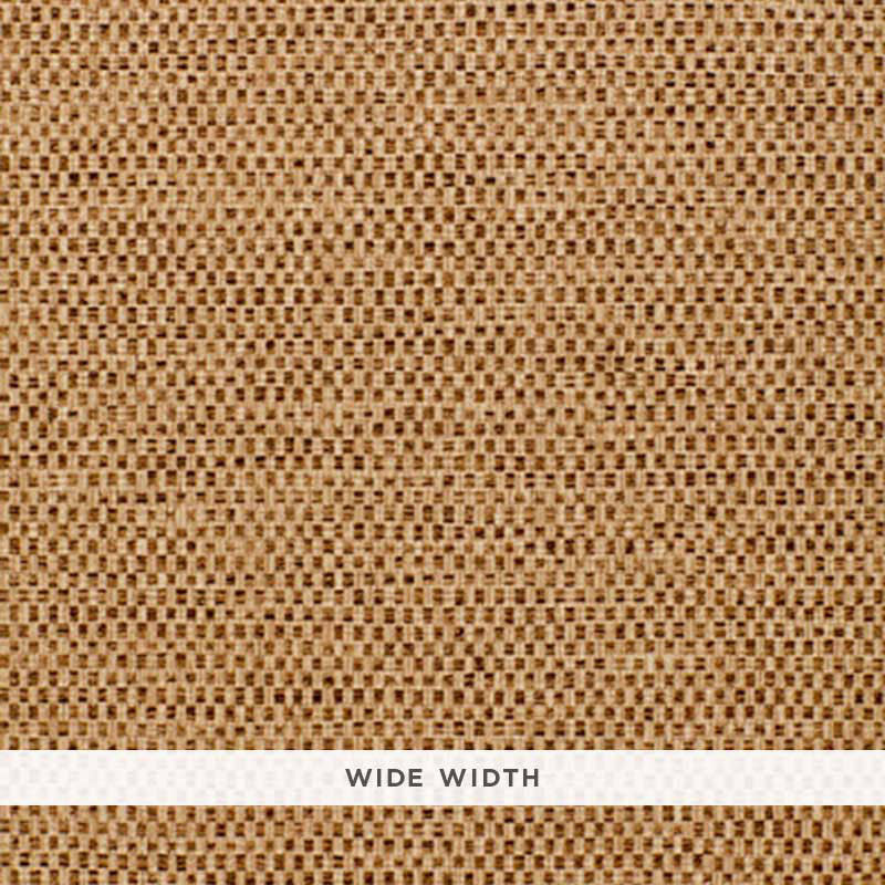 Mandalay Texture in Teak by Schumacher - textured woven-look wallcovering in warm brown tones