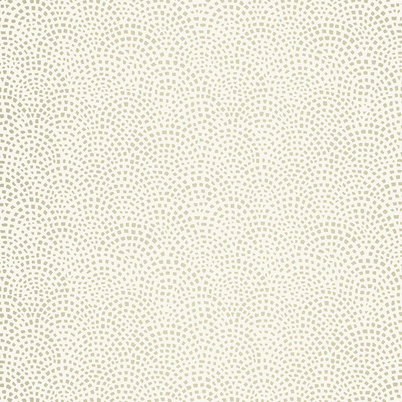 Mosaic Silver wallpaper from the Modern Nature collection by Schumacher, featuring a geometric mosaic pattern in a subtle silver colorway.
