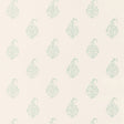 Kerala Paisley wallpaper in Water Blue by Schumacher, featuring a classic tear-shaped paisley block print pattern on a light background.