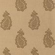 Madras Paisley wallpaper in Tabac by Schumacher, featuring a classic paisley block print design in warm neutral tones.