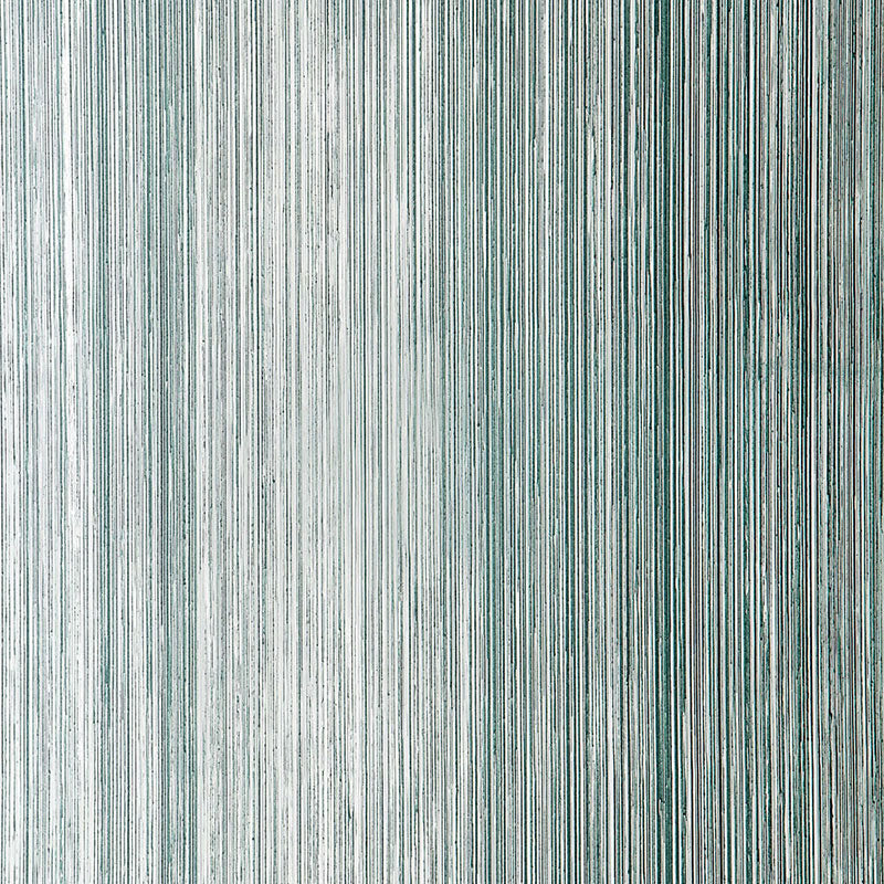 Metallic Strie turquoise handcrafted wallcovering with vertical strie effect by Schumacher