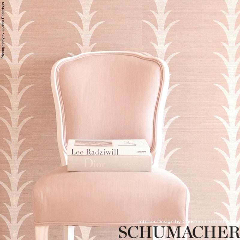 Acanthus Stripe Sisal Haze by Schumacher Designer Wallpaper – Celerie Kemble 5006055