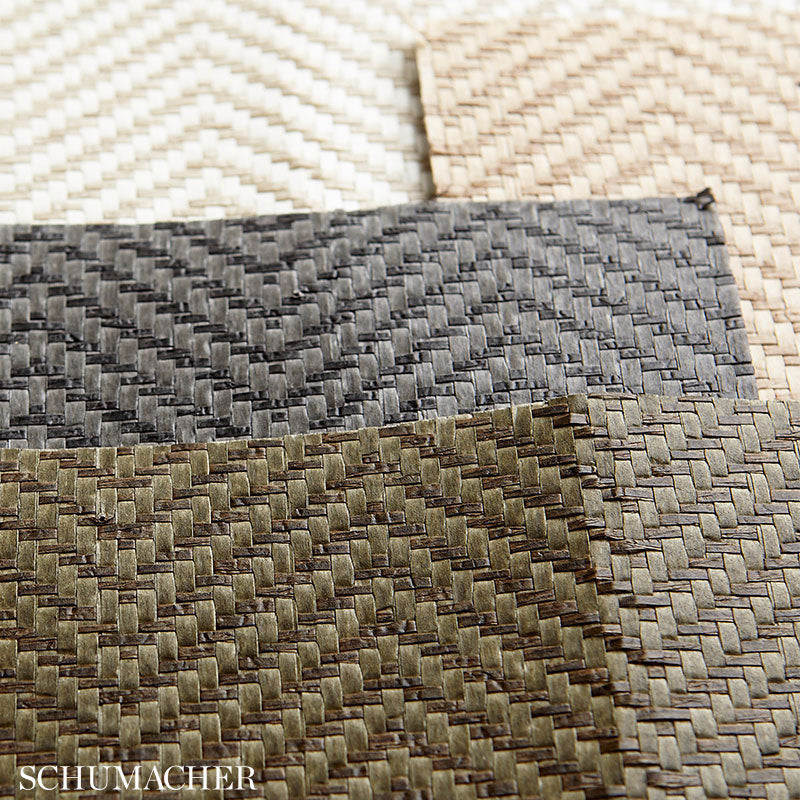 Pearce Herringbone Smoke by Schumacher Quiet Beauty Collection Woven Geometric Wallpaper – Schumacher 5006172